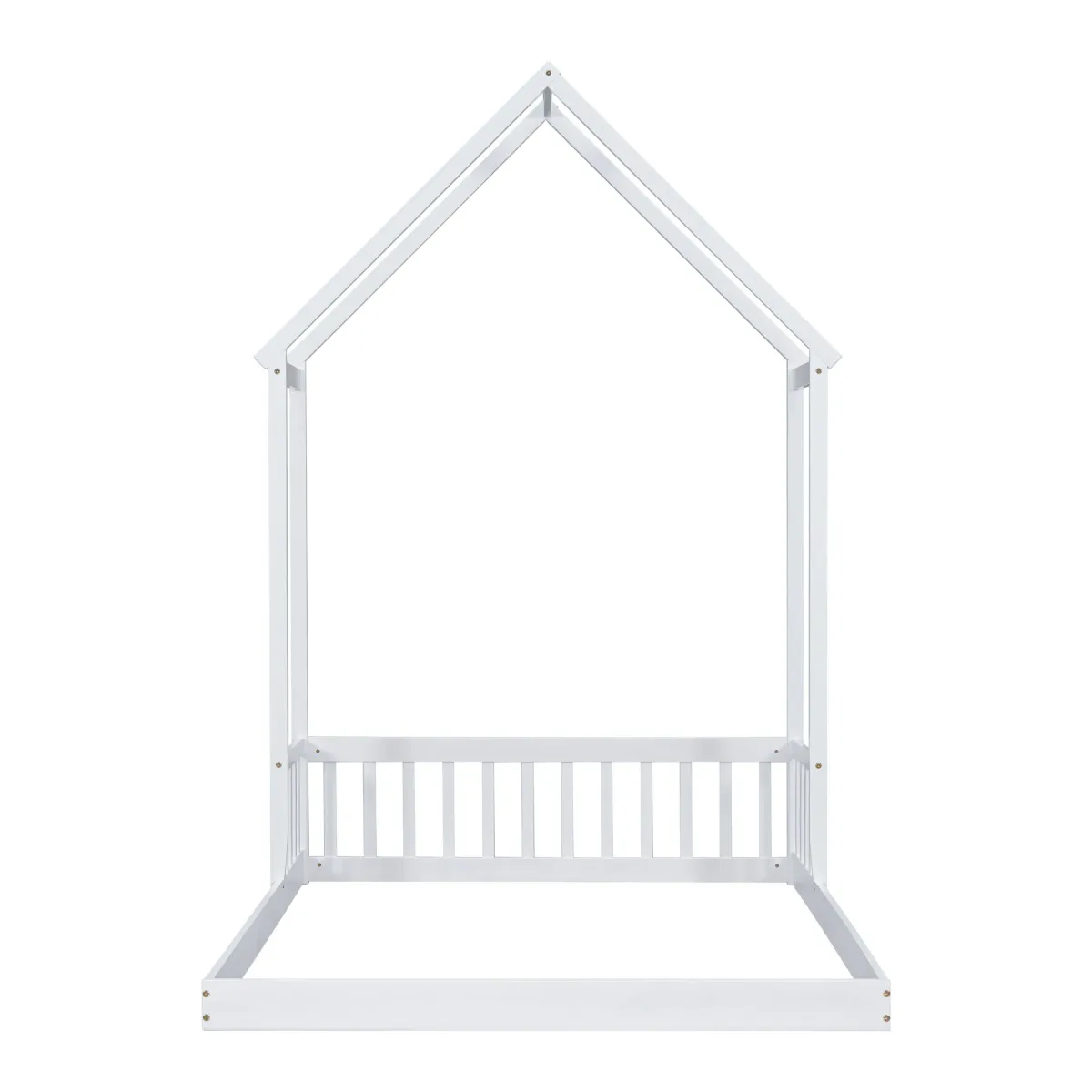 House-Shaped Roof Headboard Floor Bed, (Without Slats)