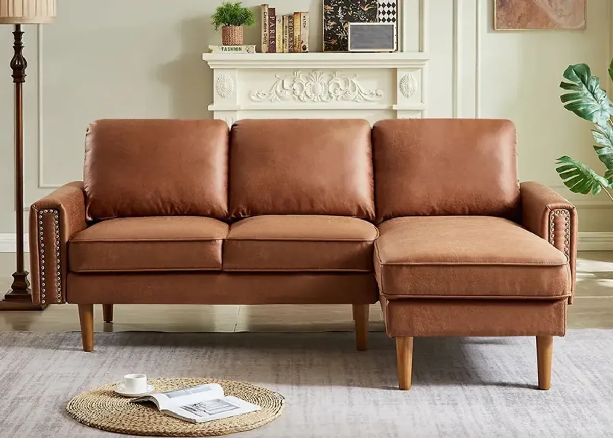 L-Shape Sofa Couch With Chais Mid-Century, Strong Leg And Design That Will Complement Any Living Space, Left Chaise