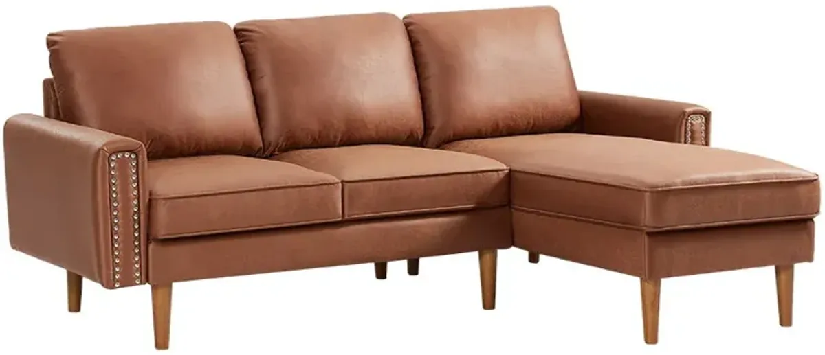 L-Shape Sofa Couch With Chais Mid-Century, Strong Leg And Design That Will Complement Any Living Space, Left Chaise