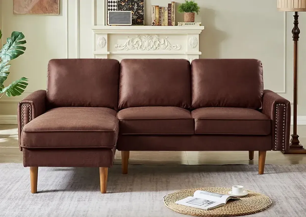 L-Shape Sofa Couch With Chais Mid-Century, Strong Leg And Design That Will Complement Any Living Space, Left Chaise