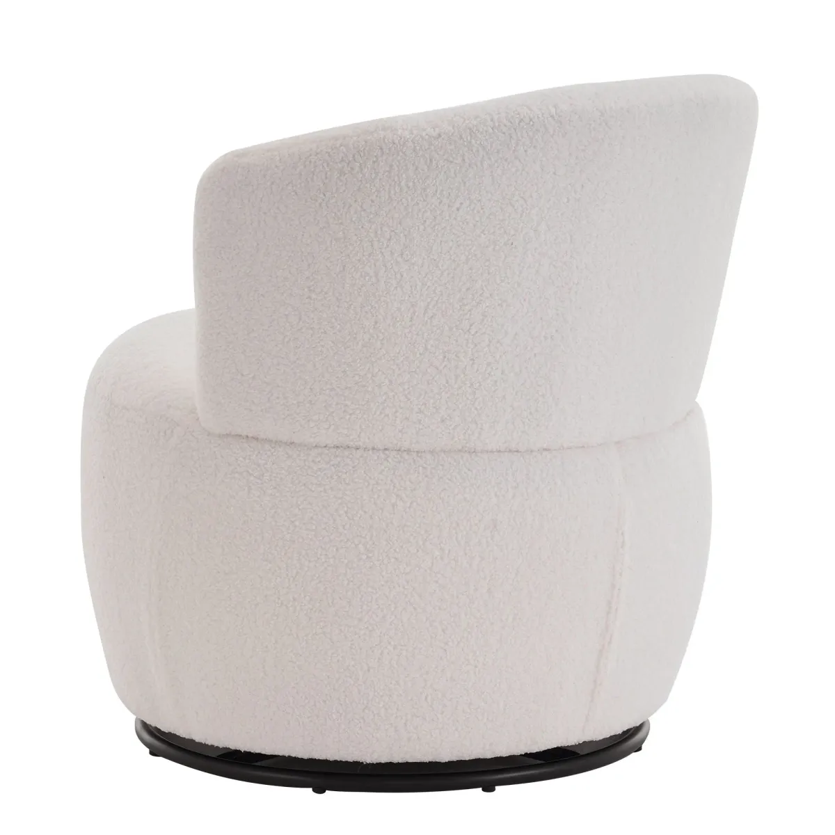 Swivel Accent Chair, Contemporary Round Armchair With 360 Degree Rotation And Metal Base For Living Room Elegance