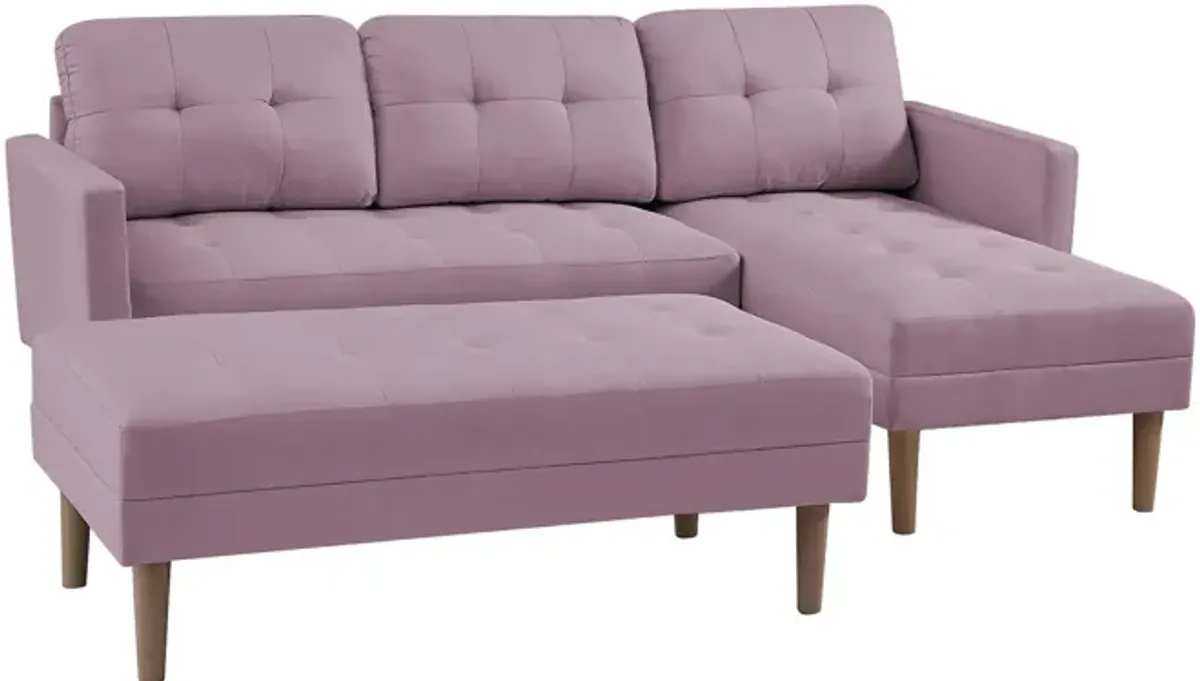 Right Facing Sectional Sofa Bed, L-Shape Sofa Chaise Lounge With Ottoman Bench