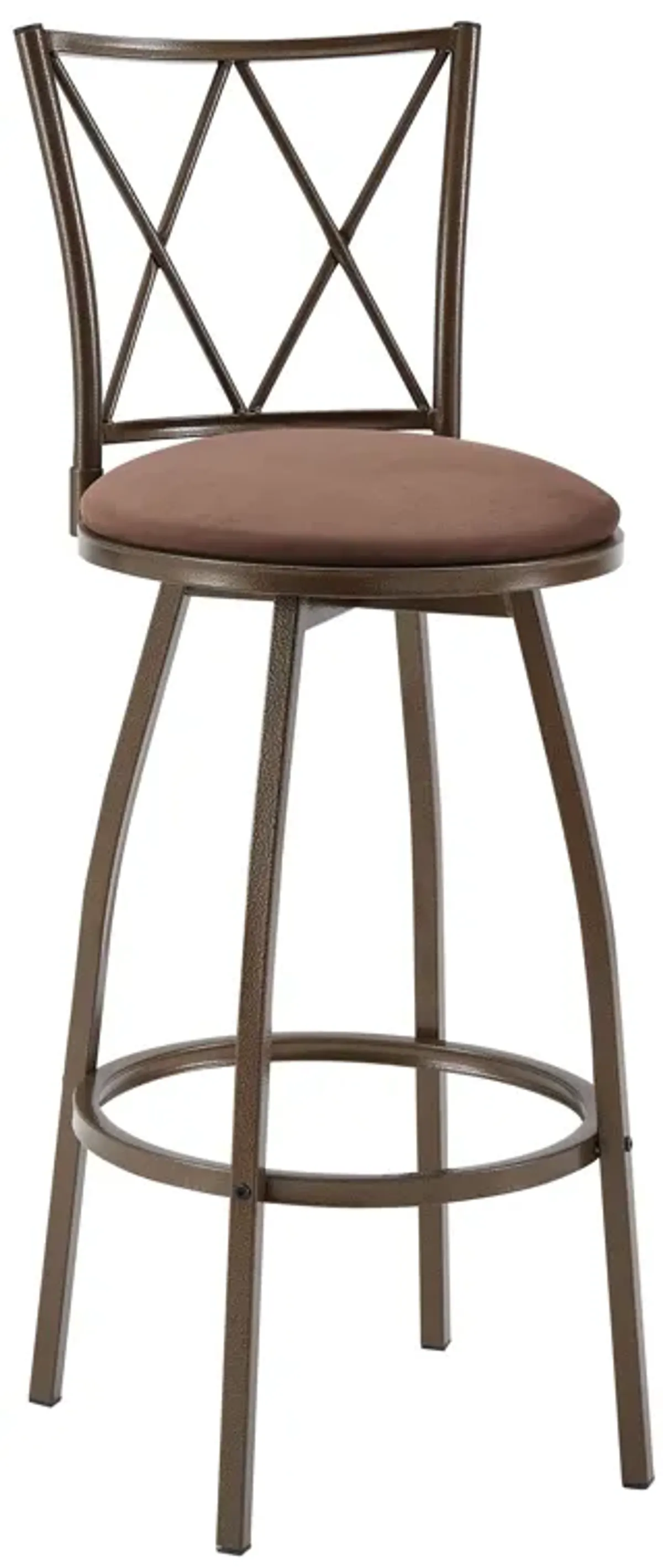 Bar Stools, Bar Chairs With Footrest (Set of 2) - Brown