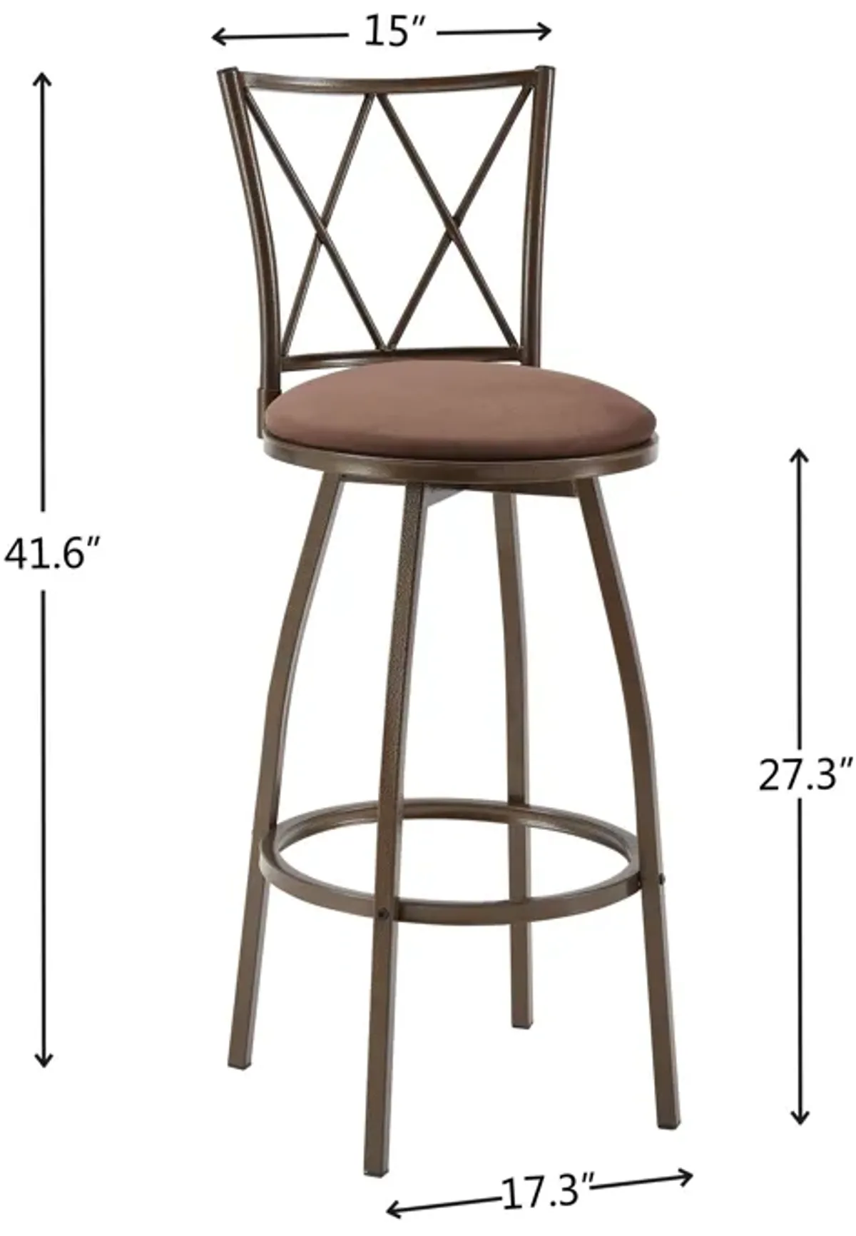 Bar Stools, Bar Chairs With Footrest (Set of 2) - Brown