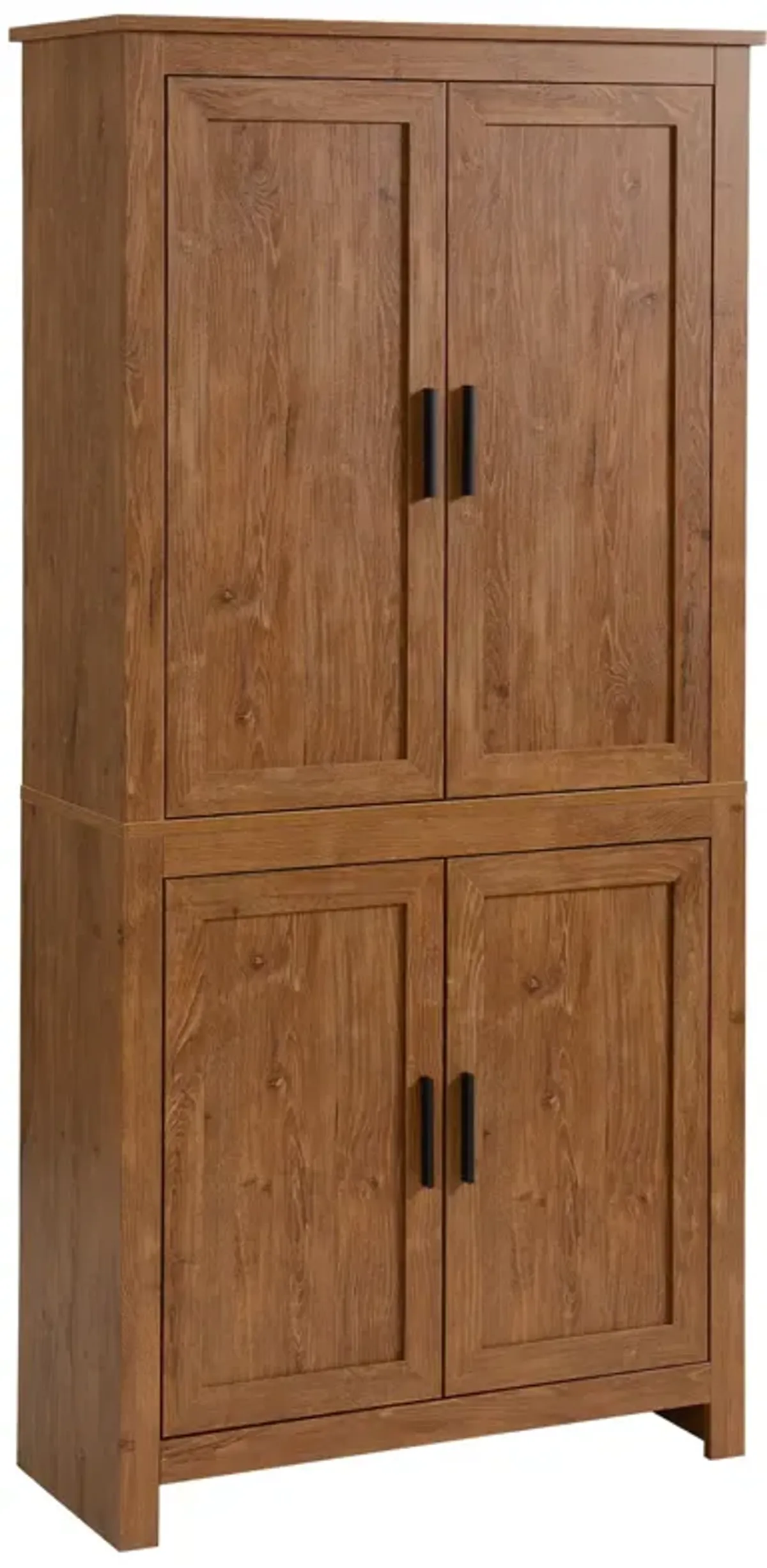 Homcom - 4-Door Kitchen Pantry, Freestanding Storage Cabinet With 3 Adjustable Shelves For Kitchen, Dining Or Living Room - Oak