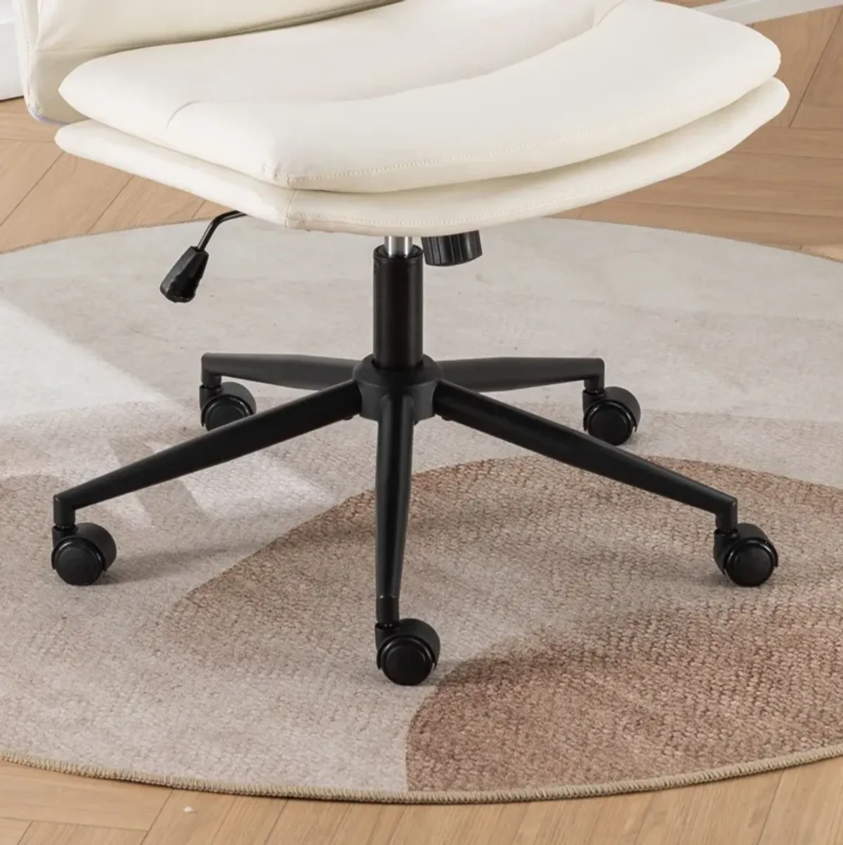 Bizerte - Adjustable Swivel Criss-Cross Chair, Wide Seat / Office Chair / Vanity Chair - White