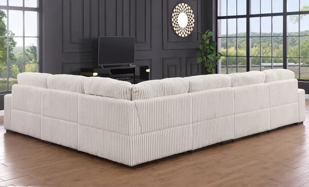 Nadine - Beige Corduroy Corner Sectional Sofa With Left Facing Chaise