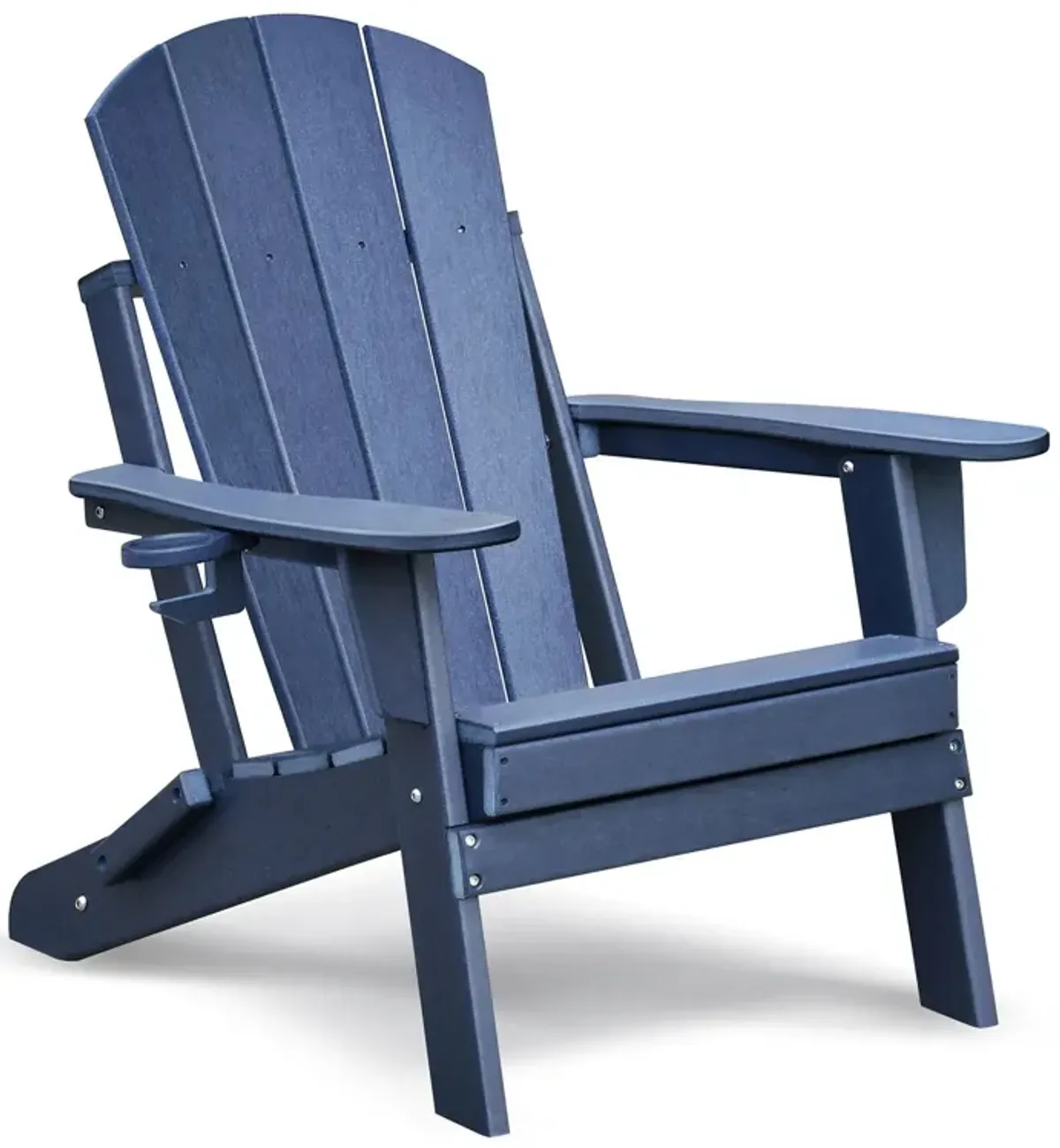 Folding Outdoor Adirondack Chair For Relaxing, Hdpe All-Weather Fire Pit Chair, Patio Lawn Chair For Outside Deck Garden Backyardf Balcony - Navy Blue