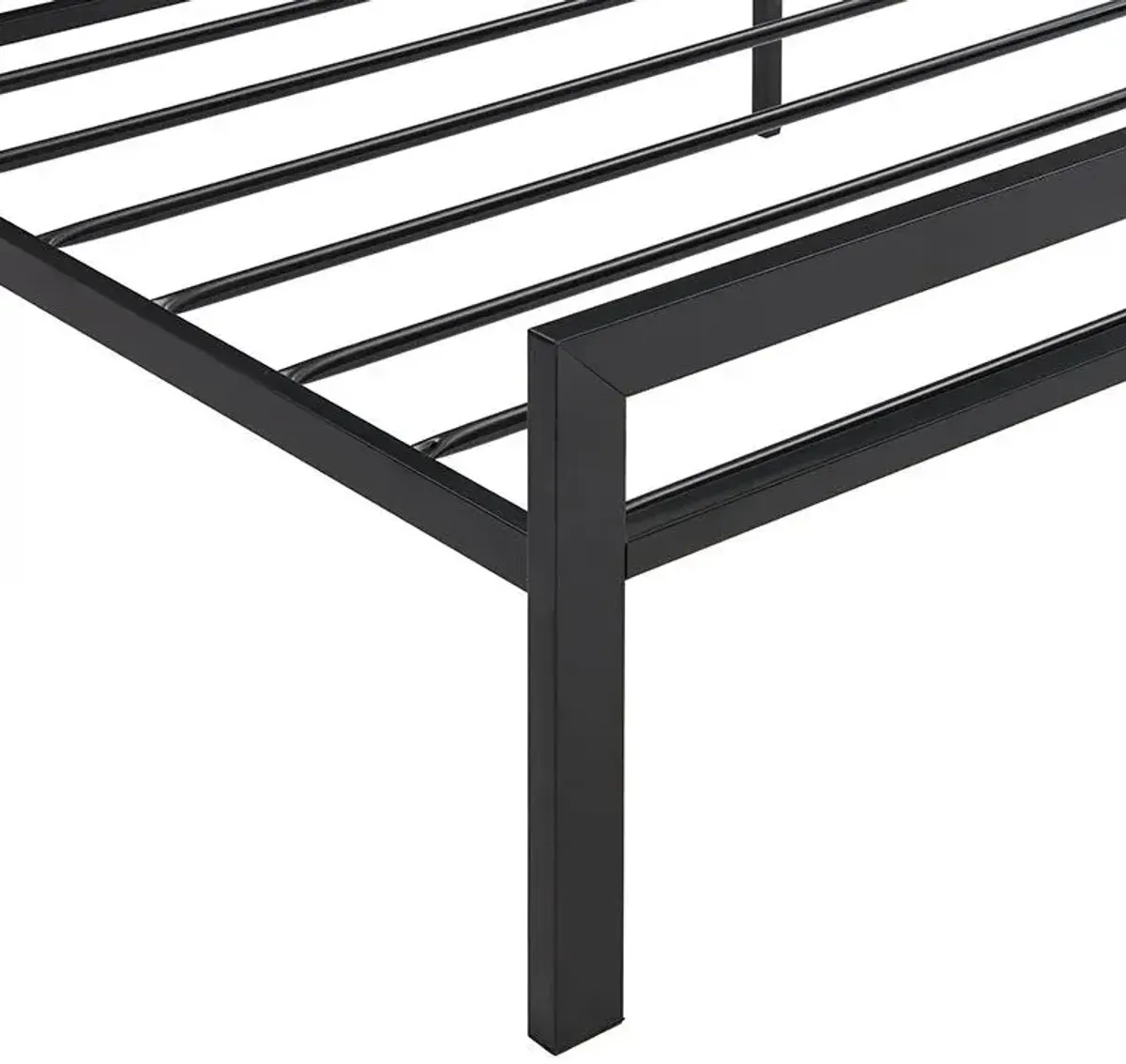 Twin Size Metal Bed Sturdy System, Modern Style And Comfort To Any Bedroom - Black