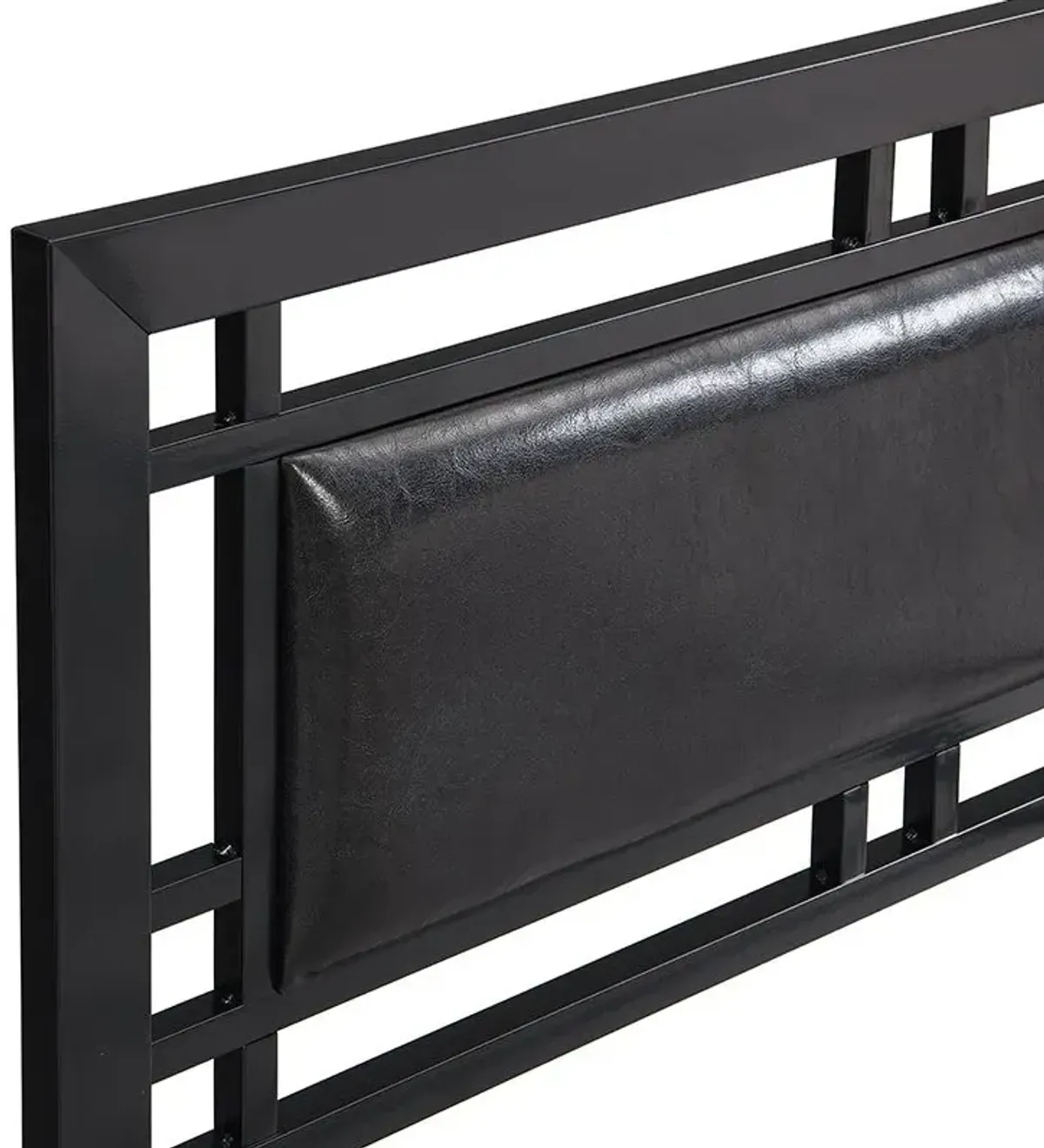 Twin Size Metal Bed Sturdy System, Modern Style And Comfort To Any Bedroom - Black