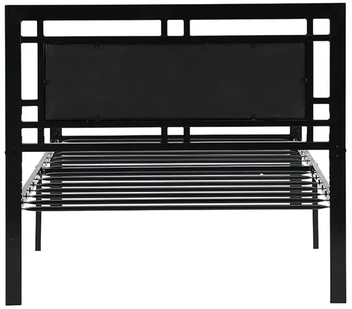 Twin Size Metal Bed Sturdy System, Modern Style And Comfort To Any Bedroom - Black