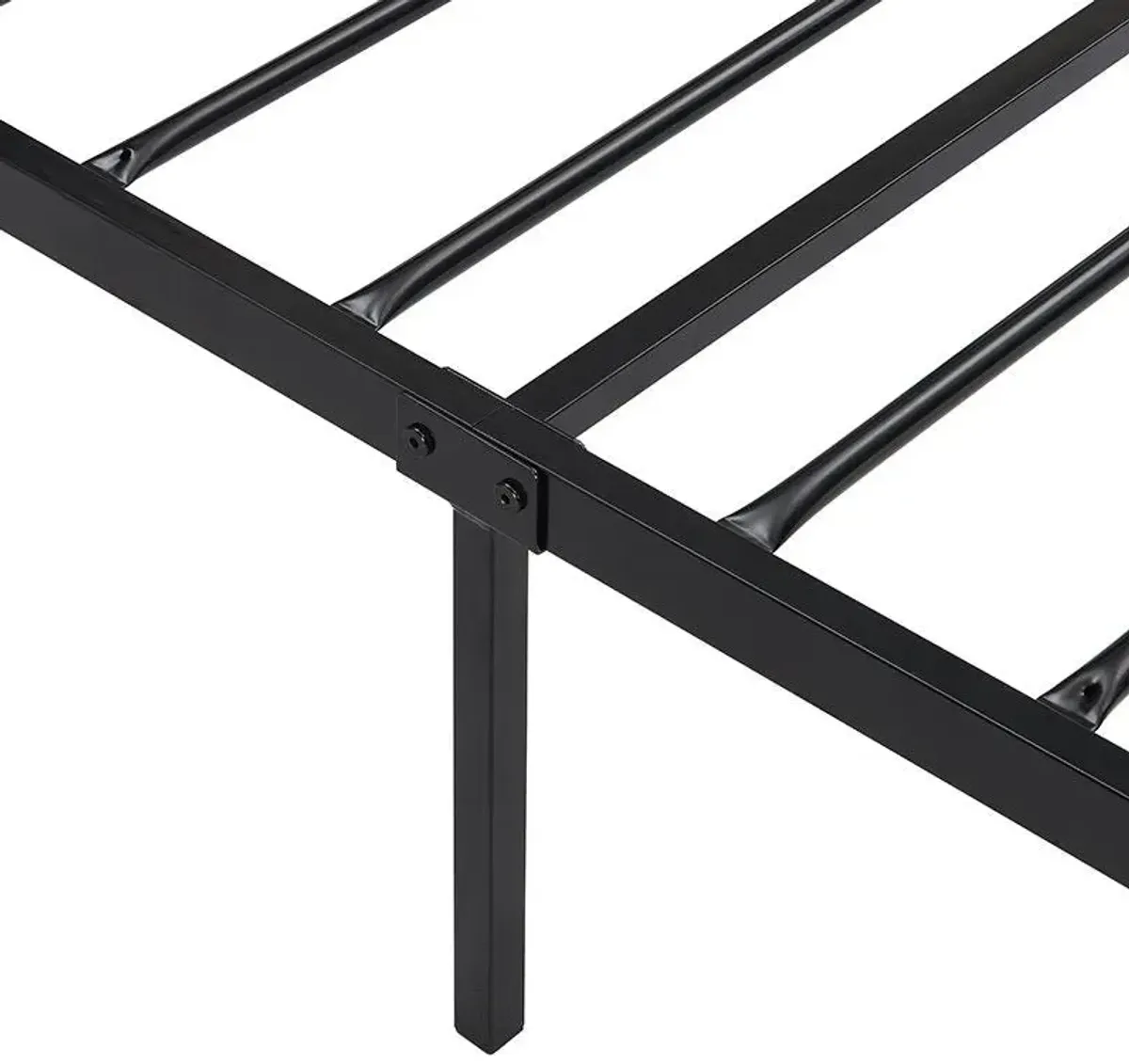 Twin Size Metal Bed Sturdy System, Modern Style And Comfort To Any Bedroom - Black