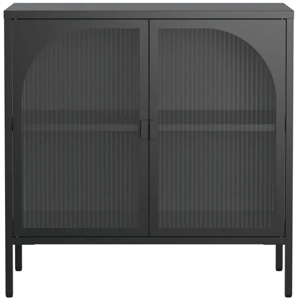 Metal Sideboard Cabinet, Accent Storage Cabinet With 2 Glass Doors, Modern Coffee Bar Cabinet With Adjustable Shelves 154 Lbs Capacity For Kitchen, Living Room And Hallway