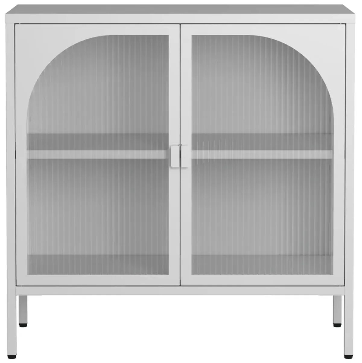 Metal Sideboard Cabinet, Accent Storage Cabinet With 2 Glass Doors, Modern Coffee Bar Cabinet With Adjustable Shelves 154 Lbs Capacity For Kitchen, Living Room And Hallway