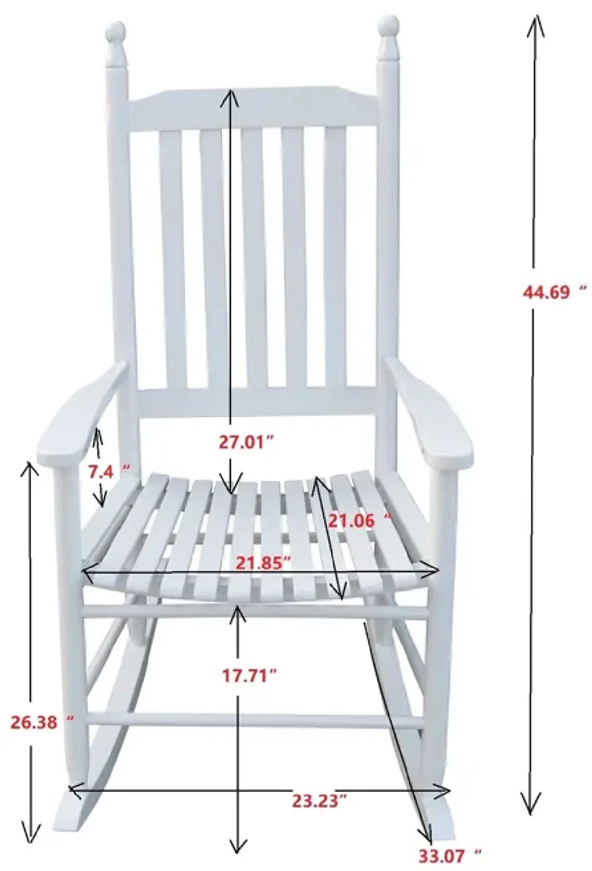 Wooden Porch Rocker Chair, Without Mat