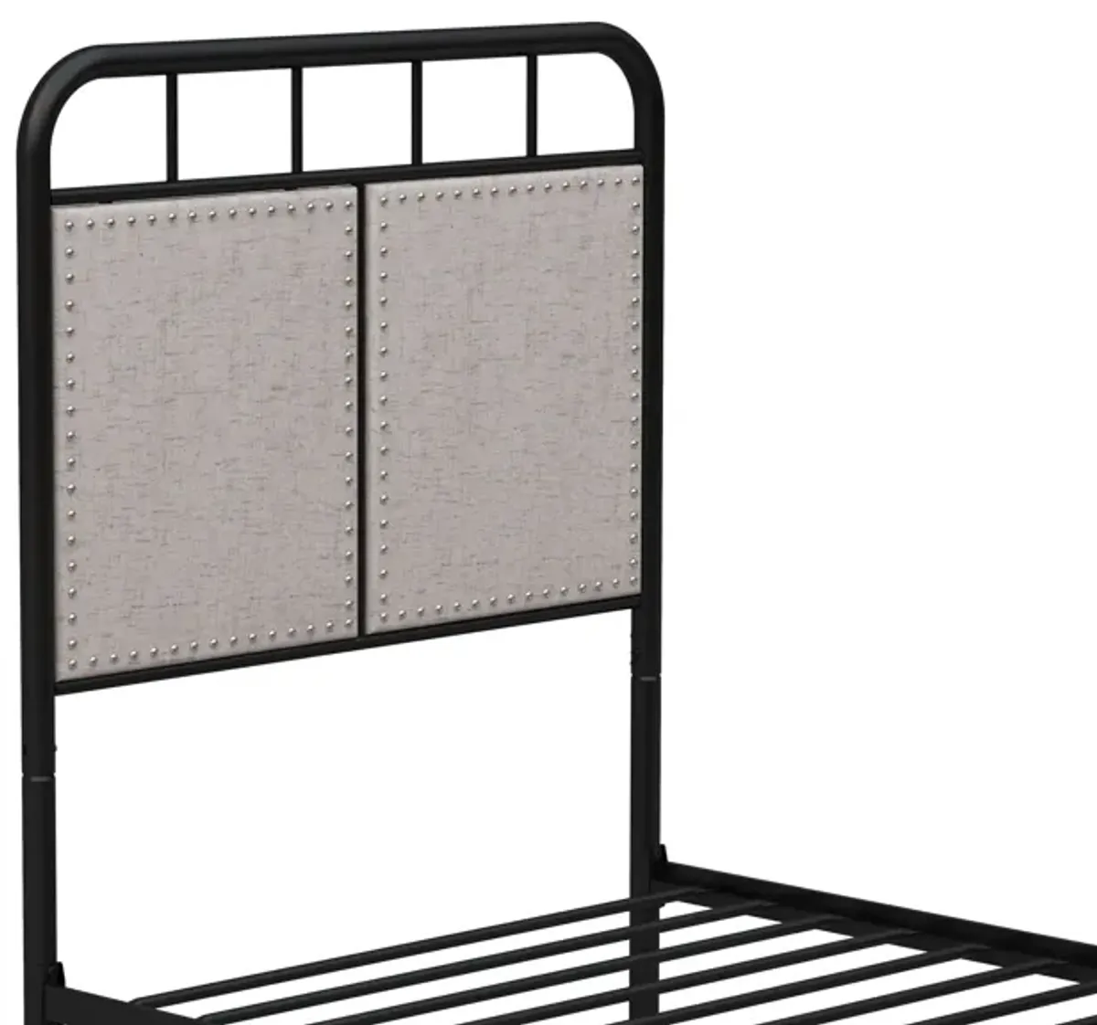 Twin Size Linen Upholstered Platform Metal Bed Frame With Fabric Headboard And Footboard - Brown