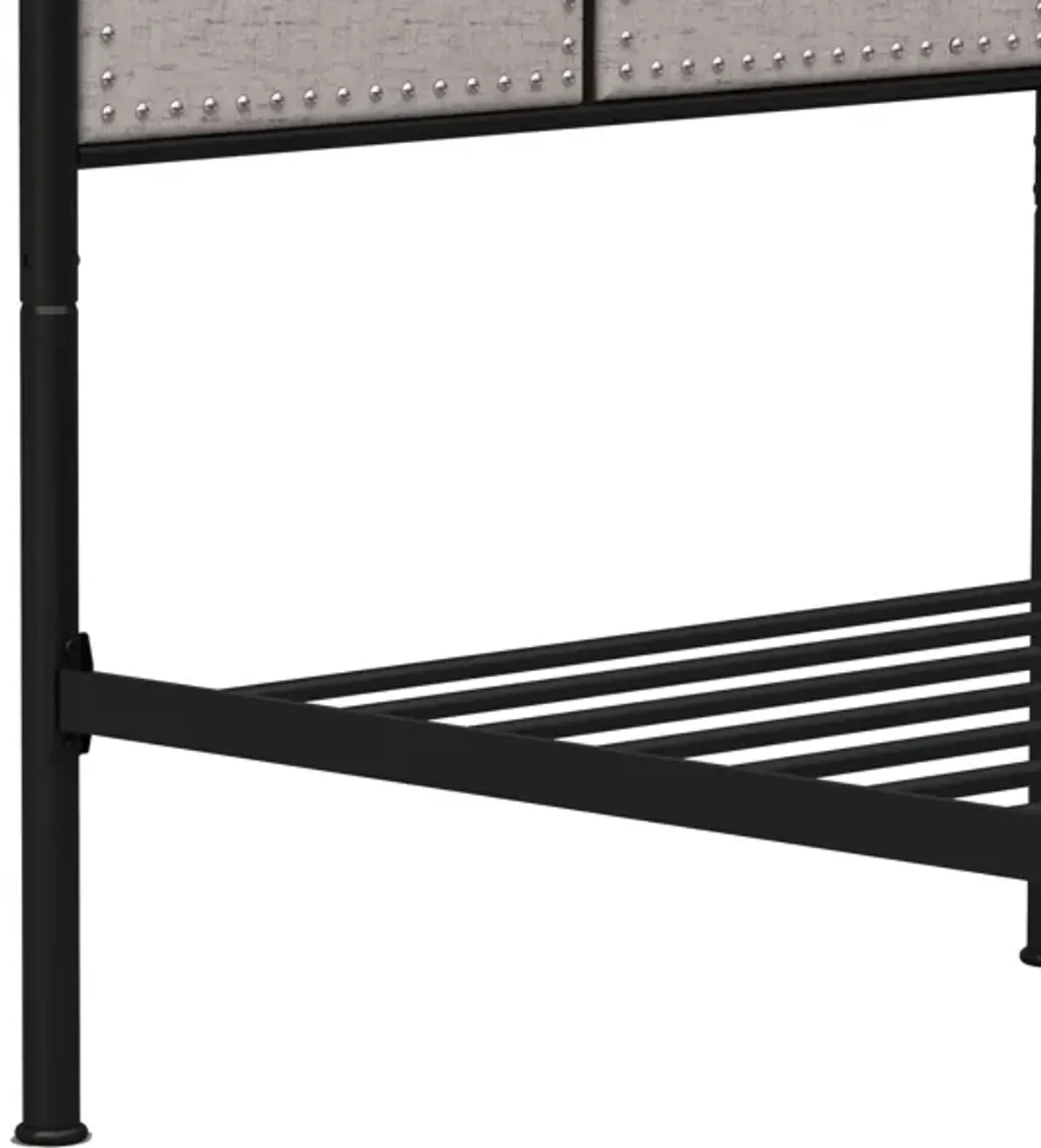 Twin Size Linen Upholstered Platform Metal Bed Frame With Fabric Headboard And Footboard - Brown