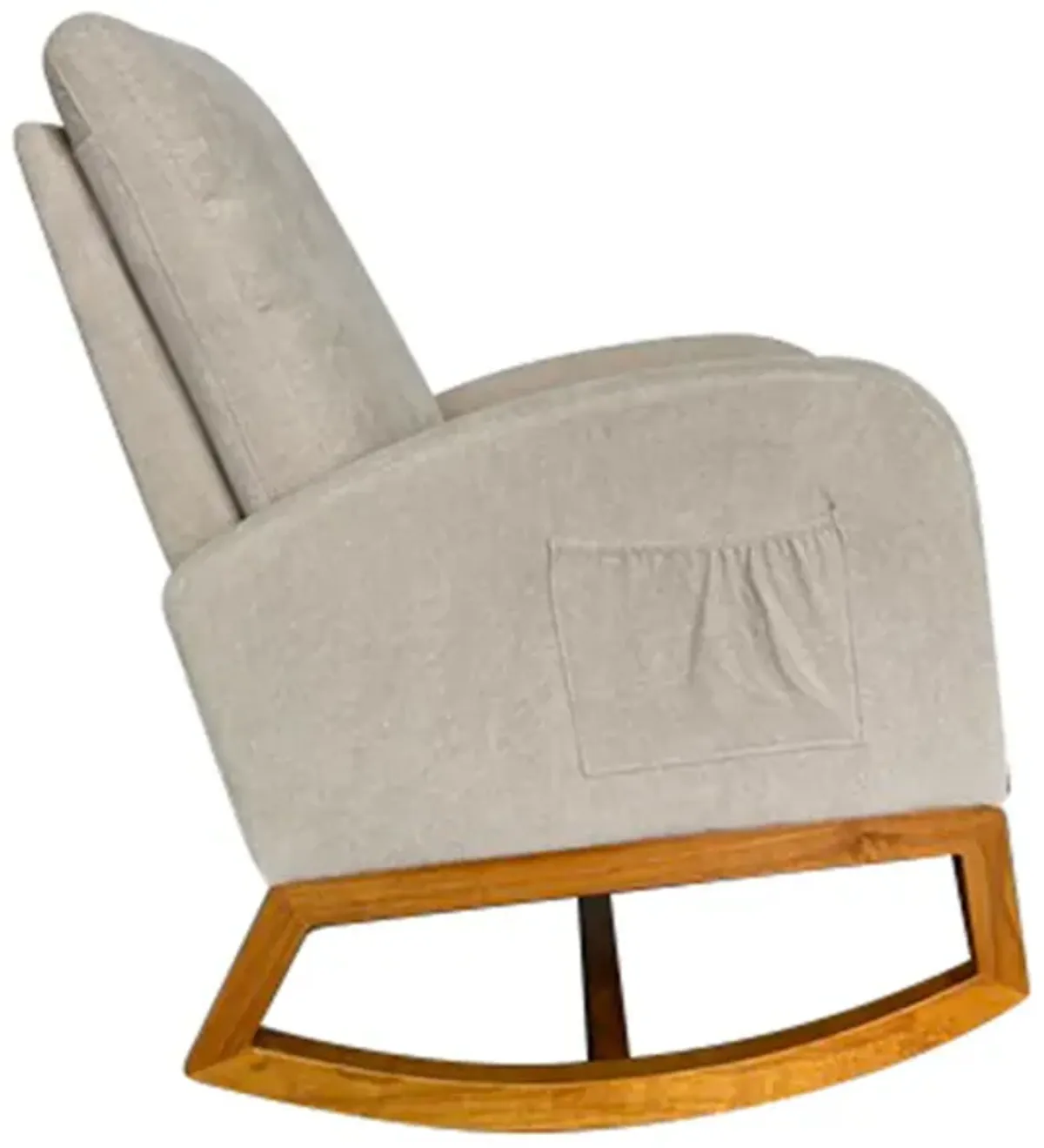 Linen Rocking Chair Accent Chair - Beige