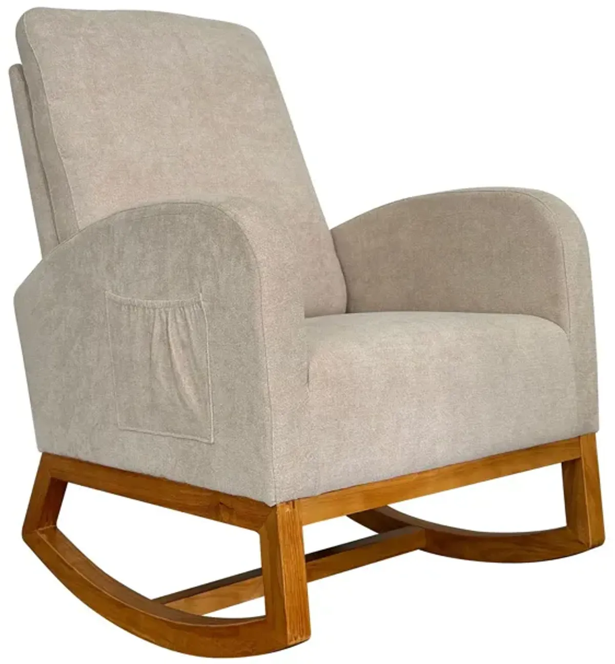 Linen Rocking Chair Accent Chair - Beige