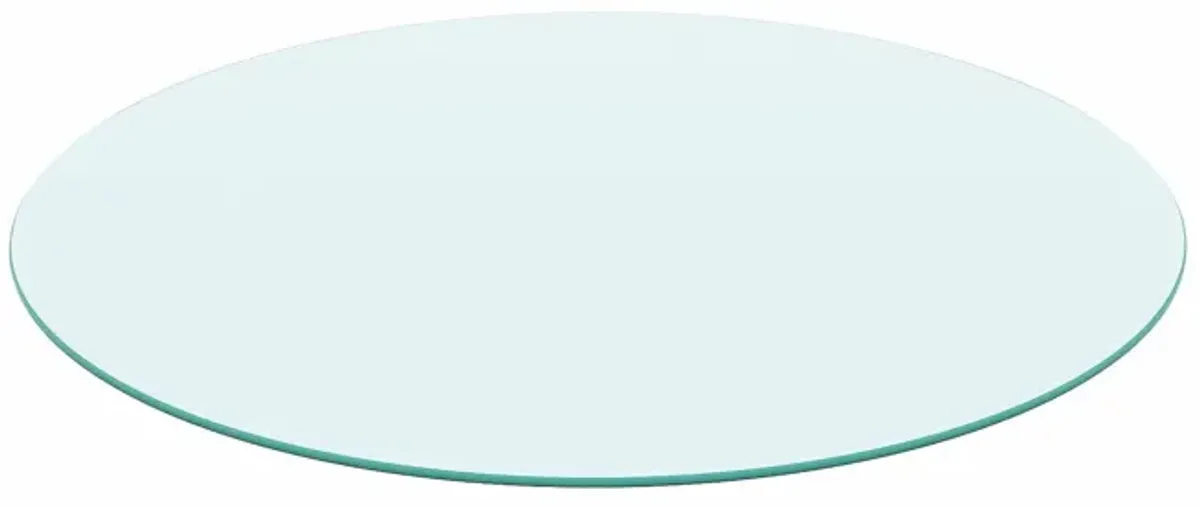 36" Round Tempered Glass Table Top Clear Glass 1 / 4’’" Thick Round Polished Edge - Transparent