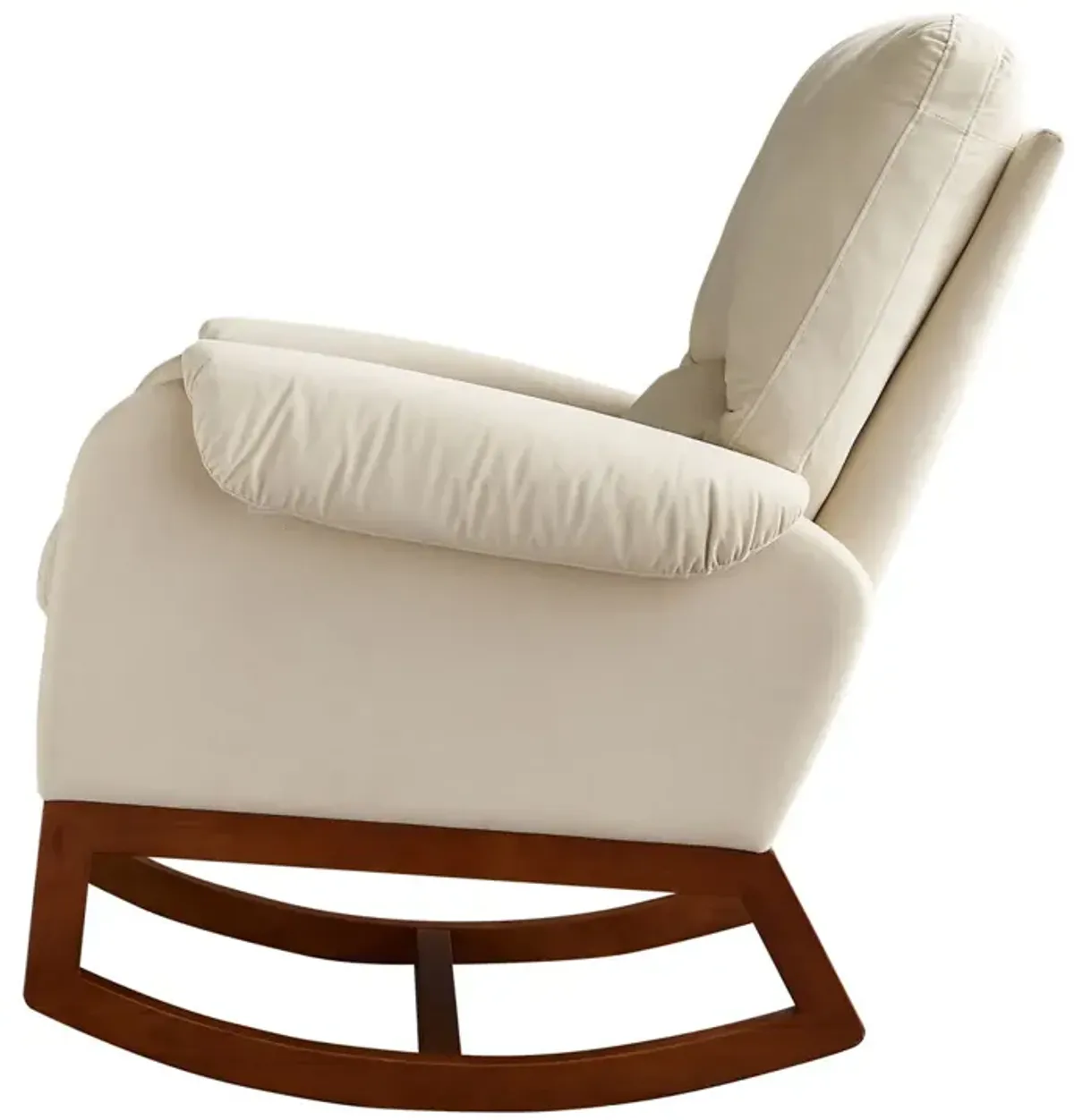 Modern Comfortable Velvet Rocking Chair For Living Room & Reading Room - Beige