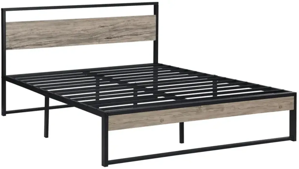 Queen Metal Bed - Black