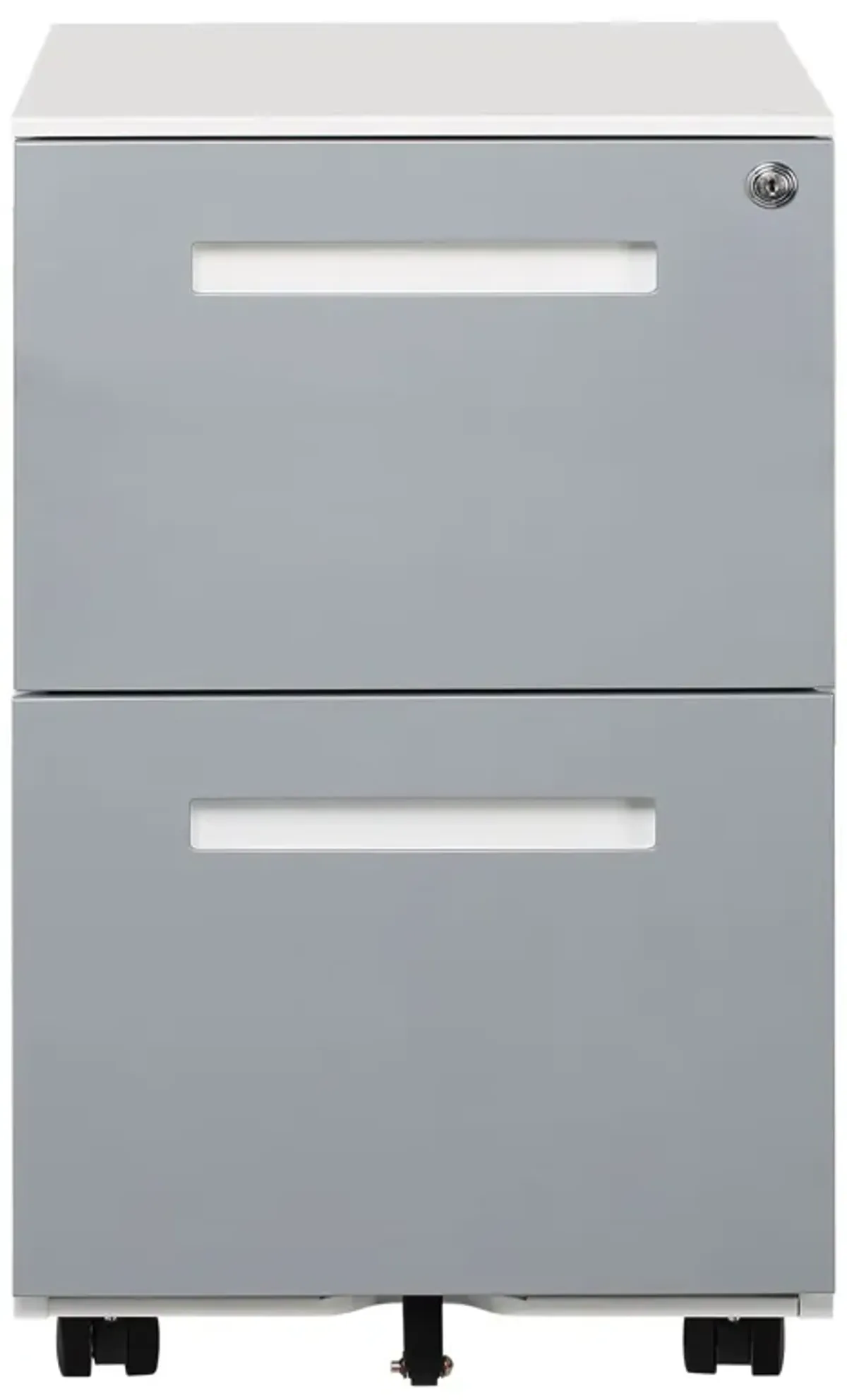 3 Drawer Mobile Locking File Cabinet, Rolling Filing Cabinet For Letter / A4 Size With 5 Wheels - Gray