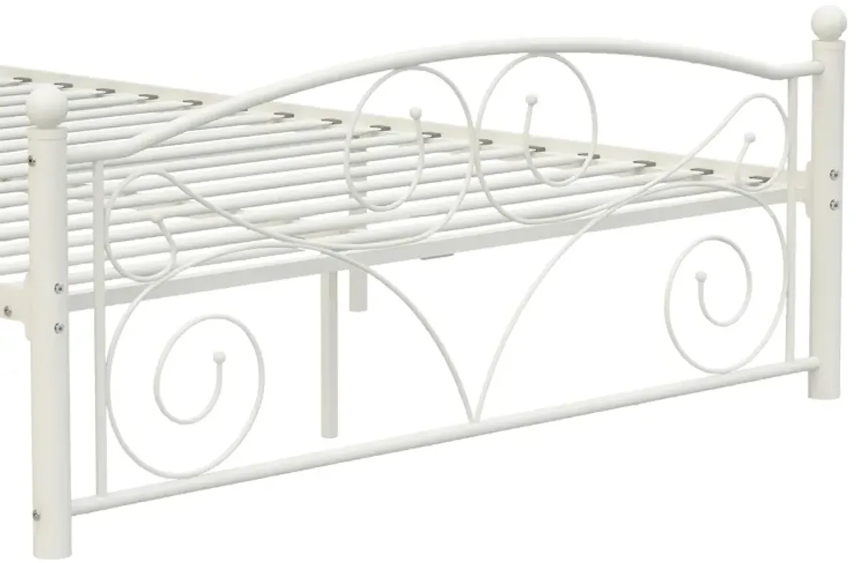 Unique Flower Sturdy System Metal Bed Frame With Headboard And Footboard