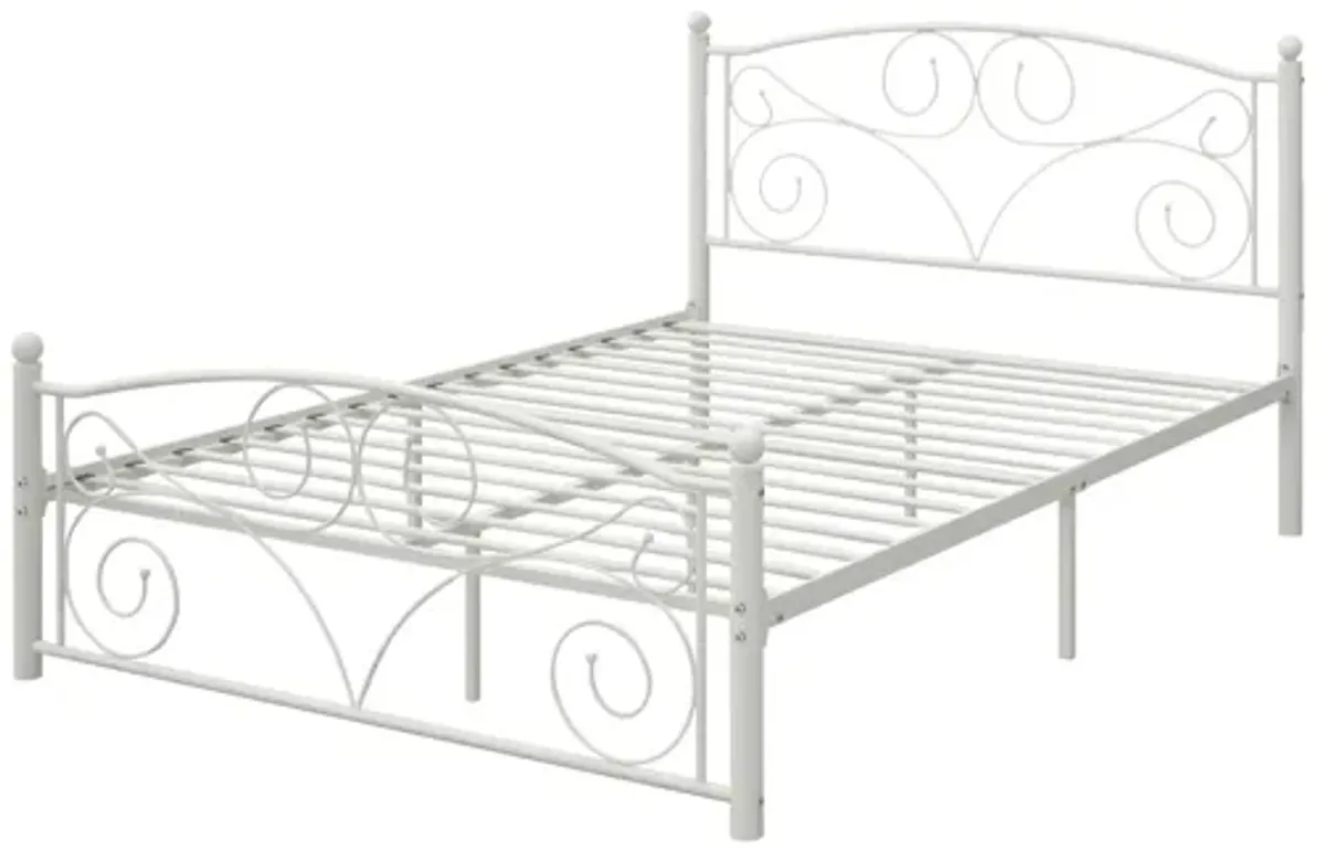 Unique Flower Sturdy System Metal Bed Frame With Headboard And Footboard