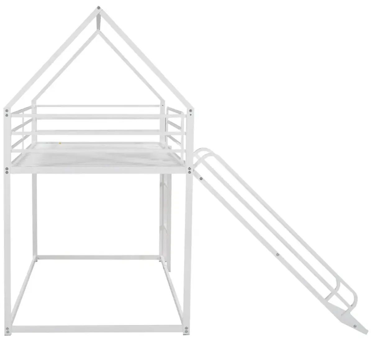 Twin Over Twin House Bunk Bed With Ladder And Slide