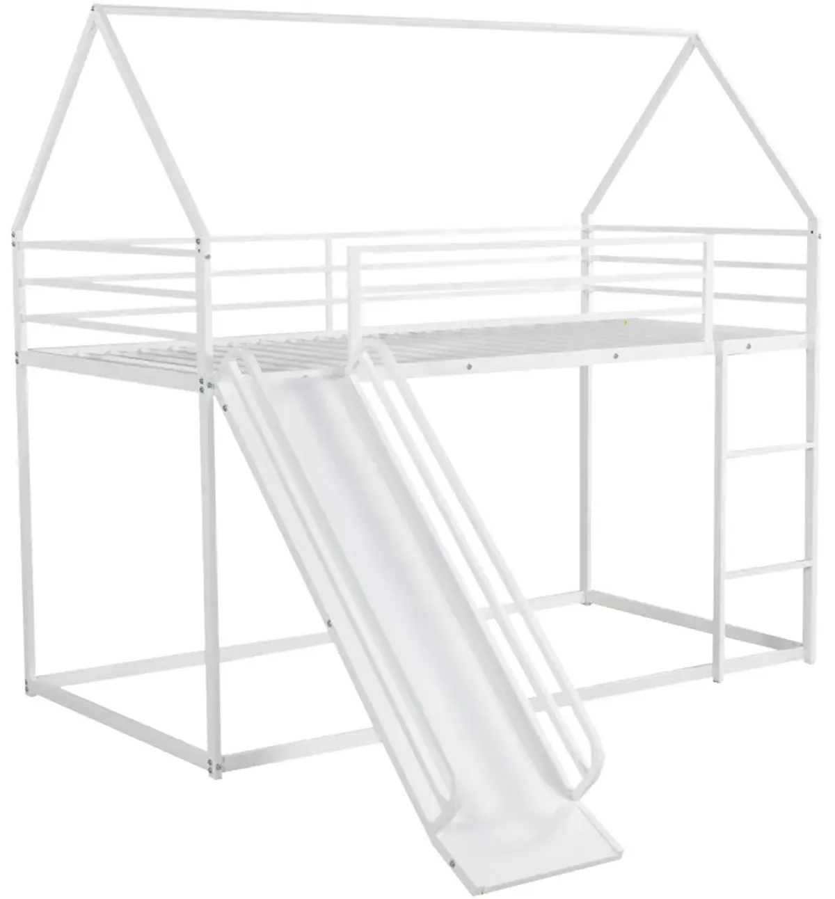 Twin Over Twin House Bunk Bed With Ladder And Slide