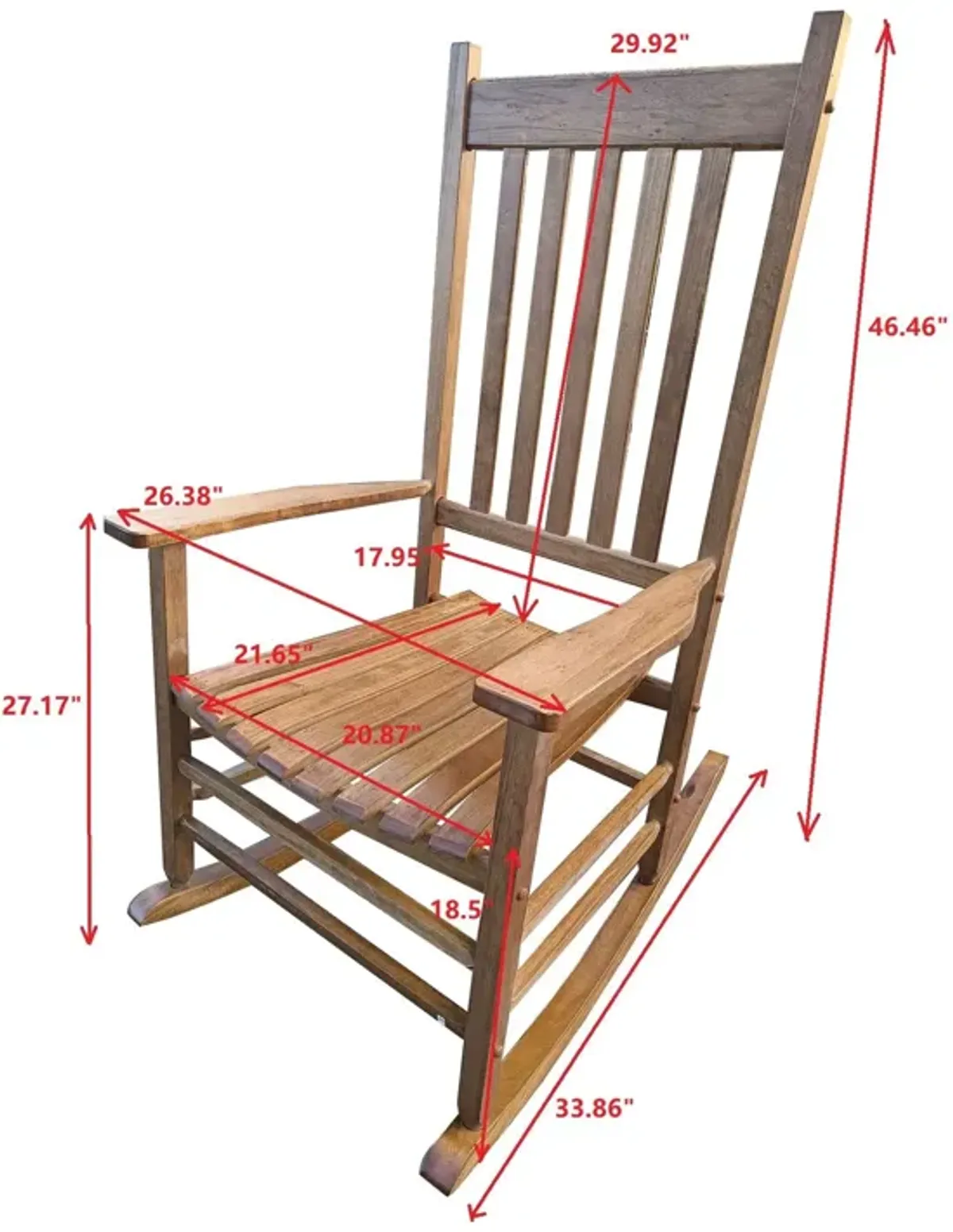 Balcony Porch Adult Rocking Chair - Wood