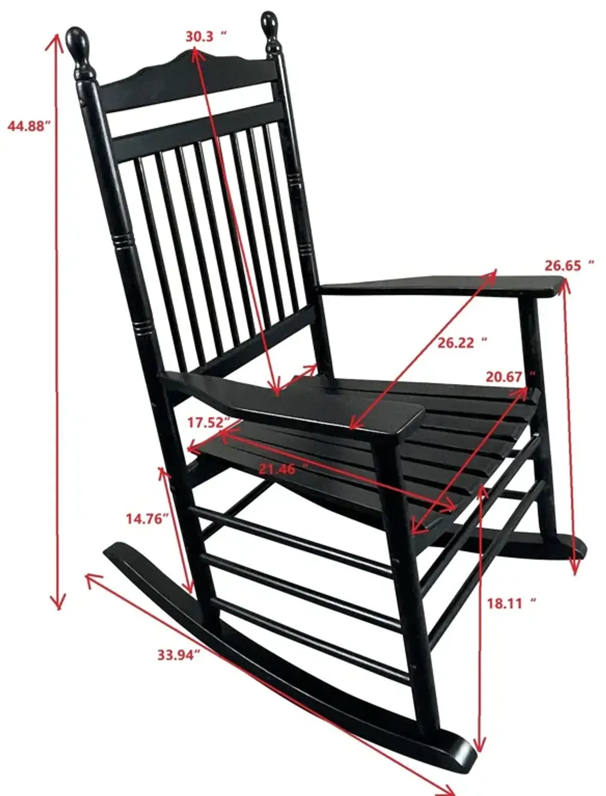 Balcony Porch Adult Rocking Chair - Wood