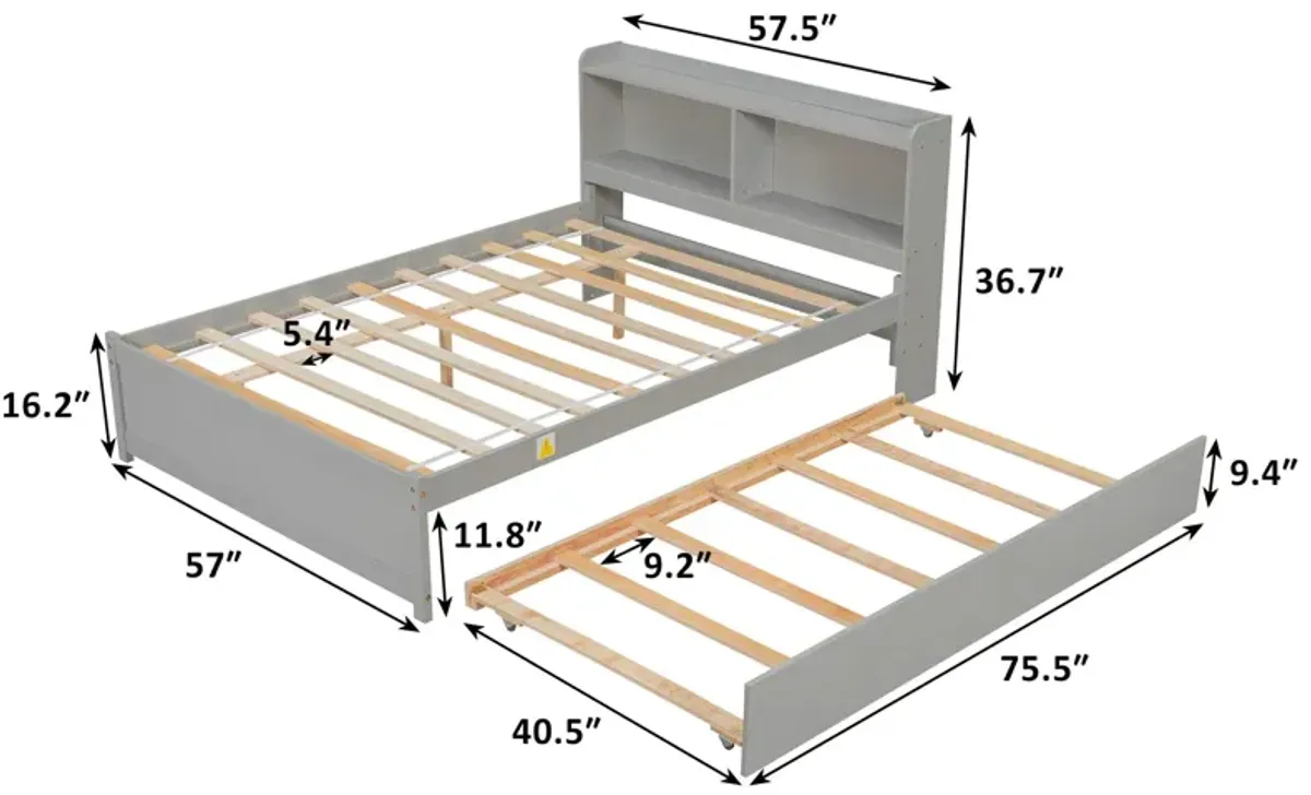 Full Bed With Trundle, Bookcase