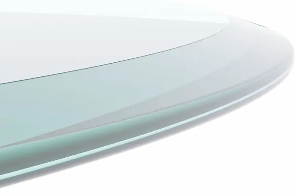 Round Tempered Glass Table Top Glass Thick Beveled Polished Edge