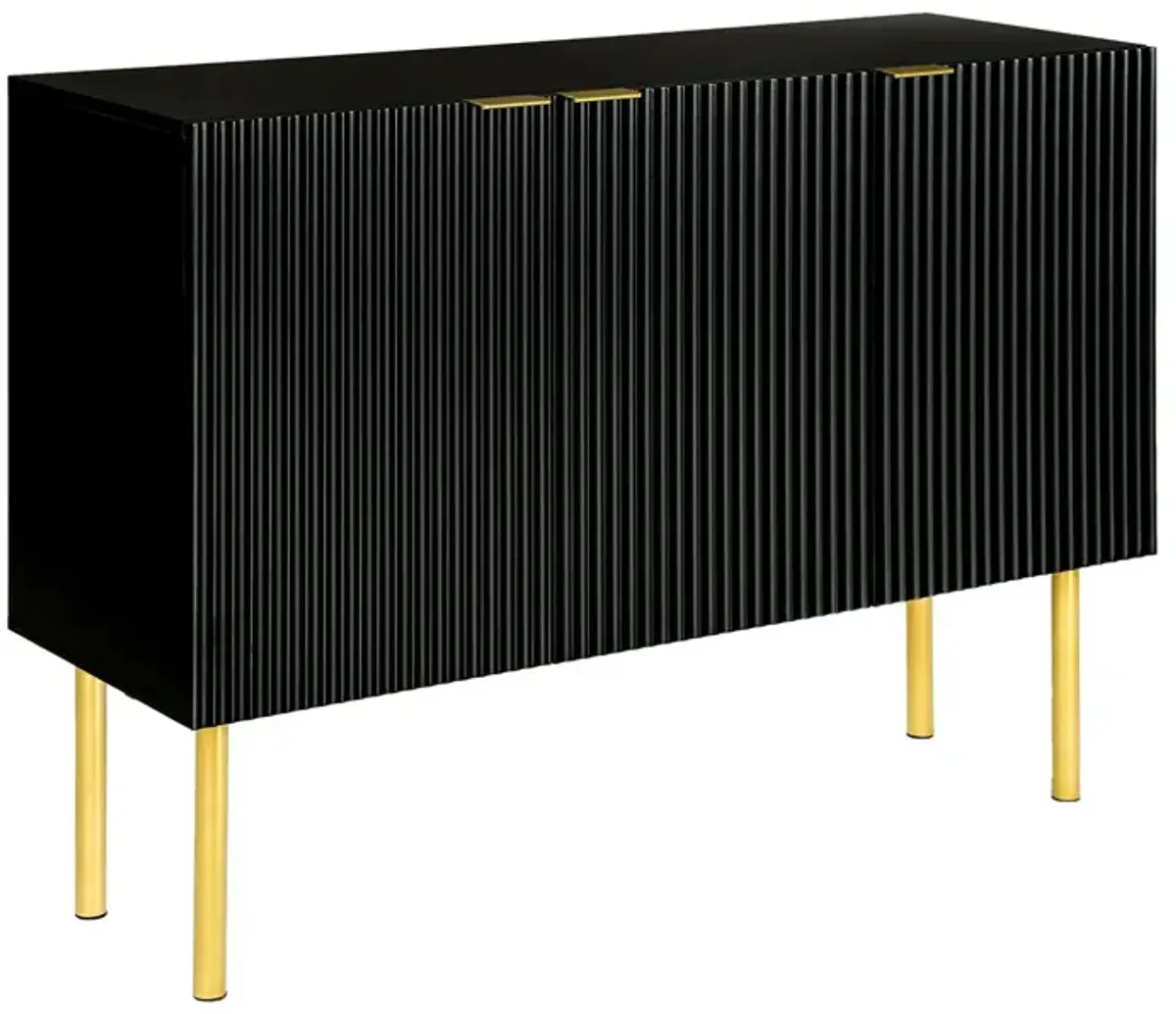 Modern Simple & Luxury Style Sideboard Particle Board & Board Cabinet With Gold Metal Legs & Handles, Adjustable Shelves For Living Room, Dining Room