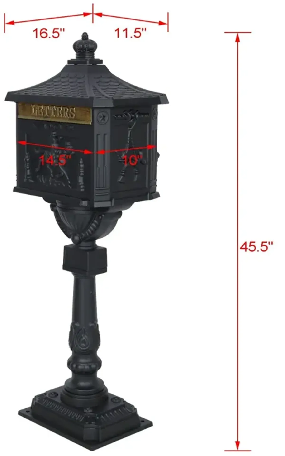 Cast Aluminum Mail Box, Postal Box, Mailbox