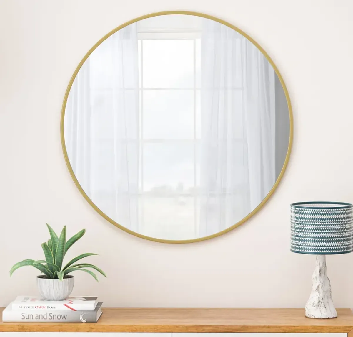 Wall Circular Mirror Metal Framed Mirror Round Vanity Mirror Dressing Mirror, For Bathroom, Living Room, Bedroom Wall Decor