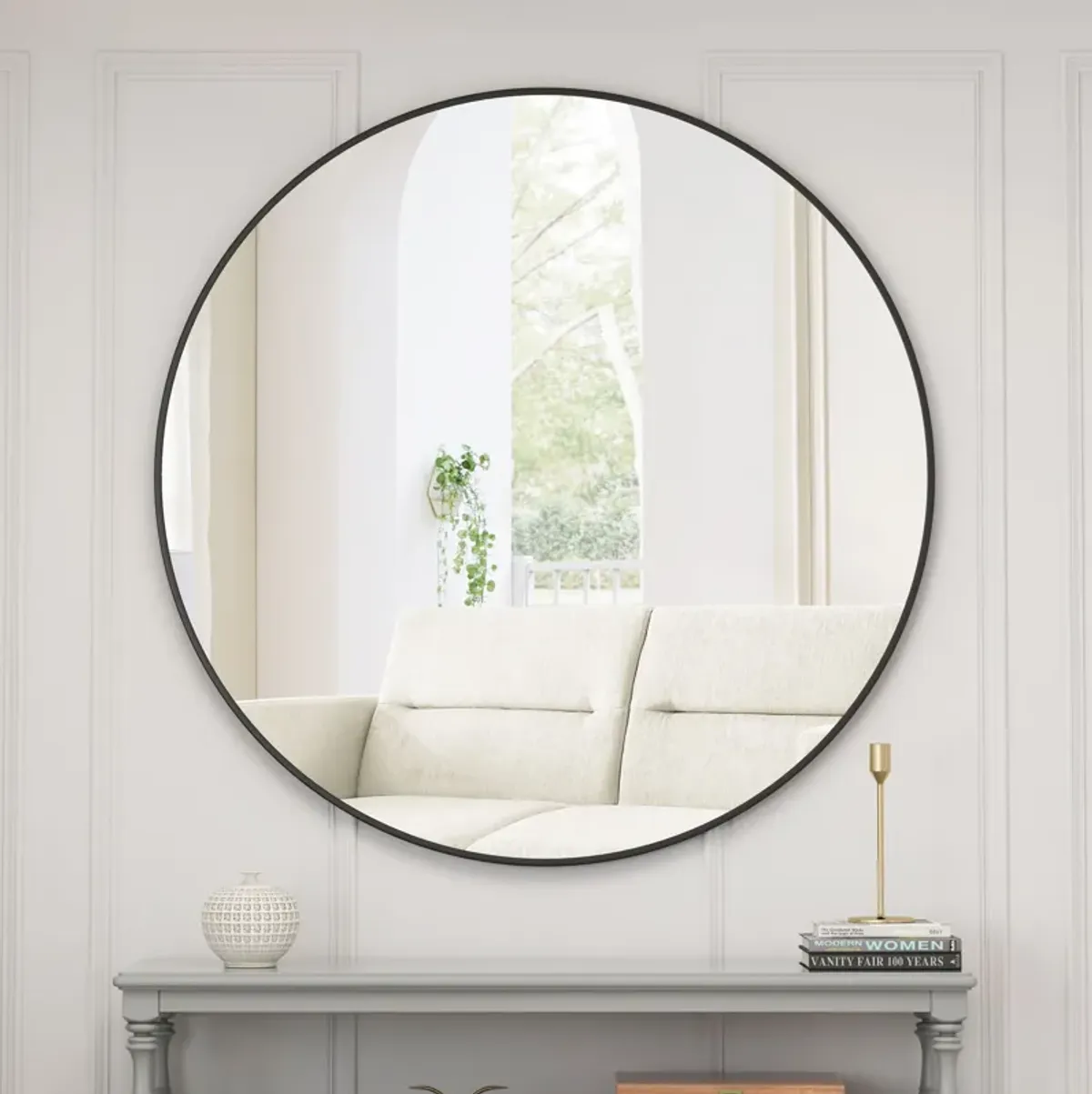 Wall Circular Mirror Metal Framed Mirror Round Vanity Mirror Dressing Mirror, For Bathroom, Living Room, Bedroom Wall Decor