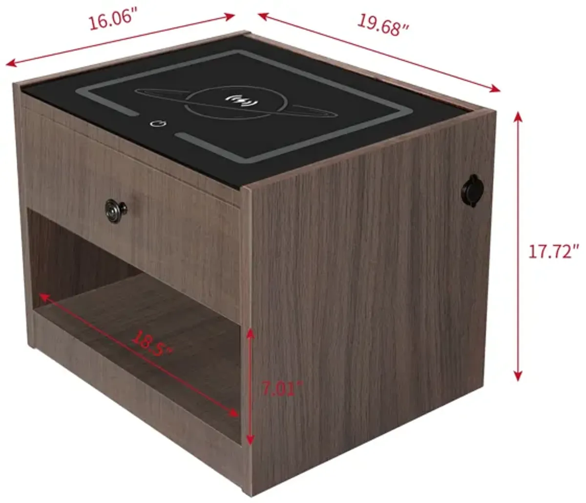 Nightstand With Wireless Charging Station