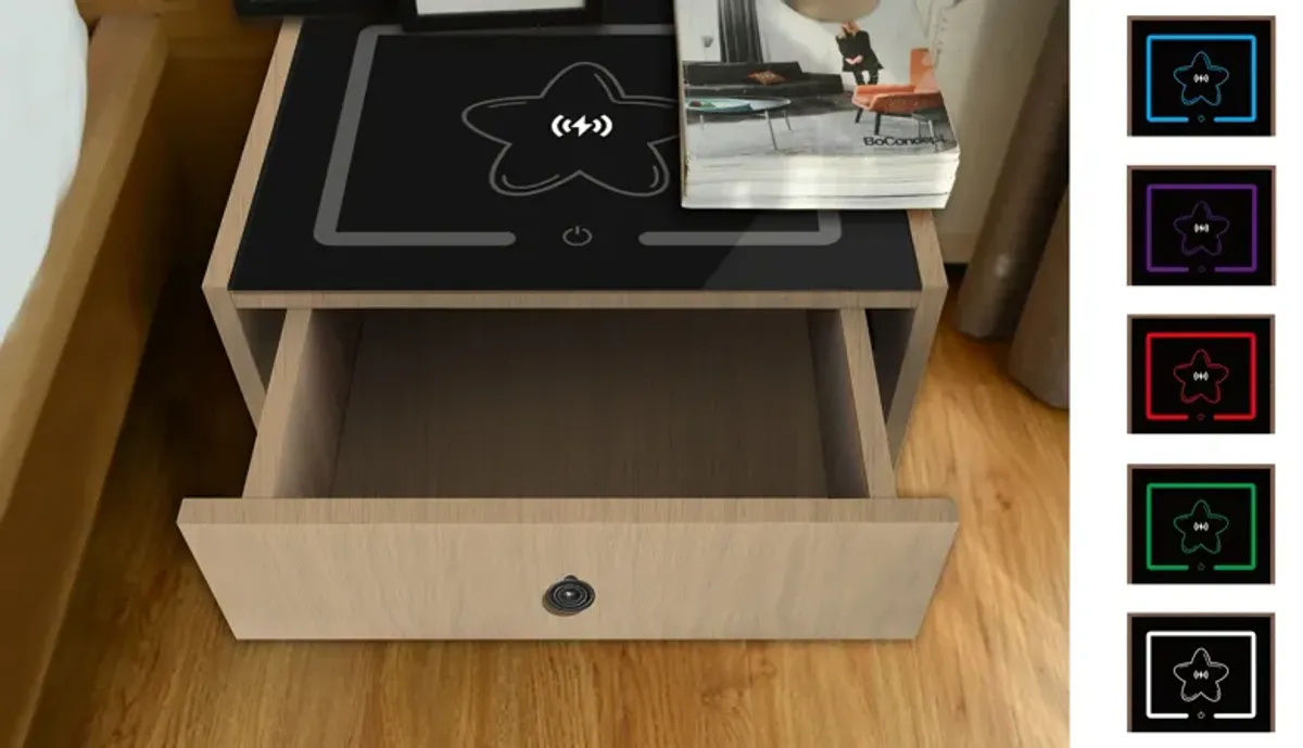 Nightstand With Wireless Charging Station