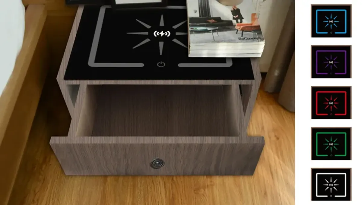 Nightstand With Wireless Charging Station