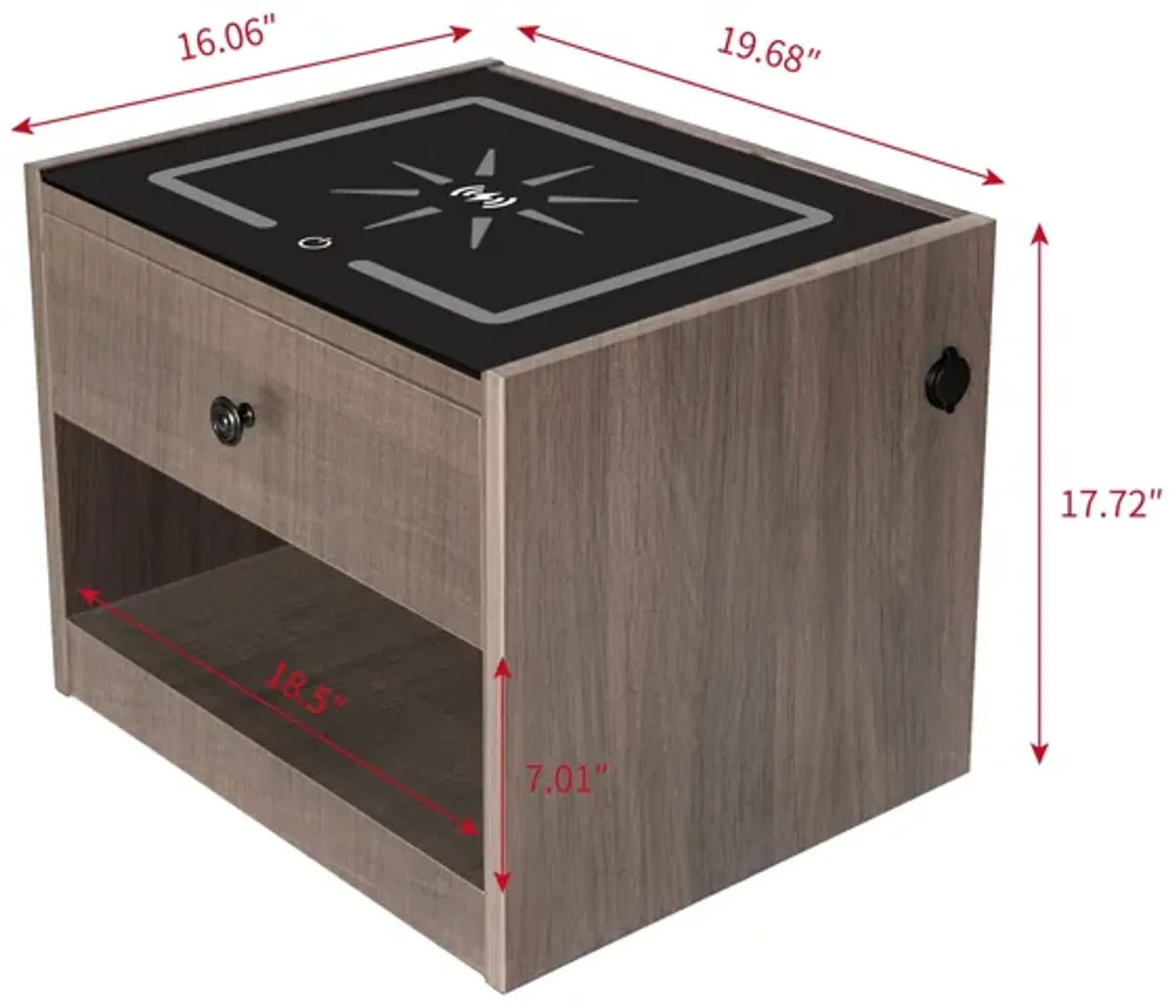 Nightstand With Wireless Charging Station