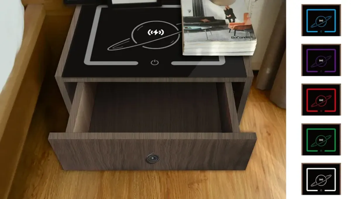 Nightstand With Wireless Charging Station