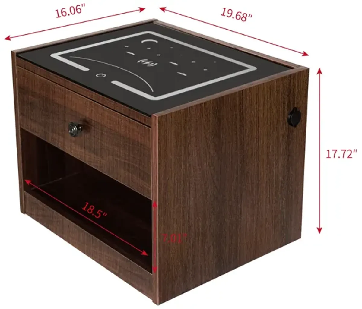 Nightstand With Wireless Charging Station