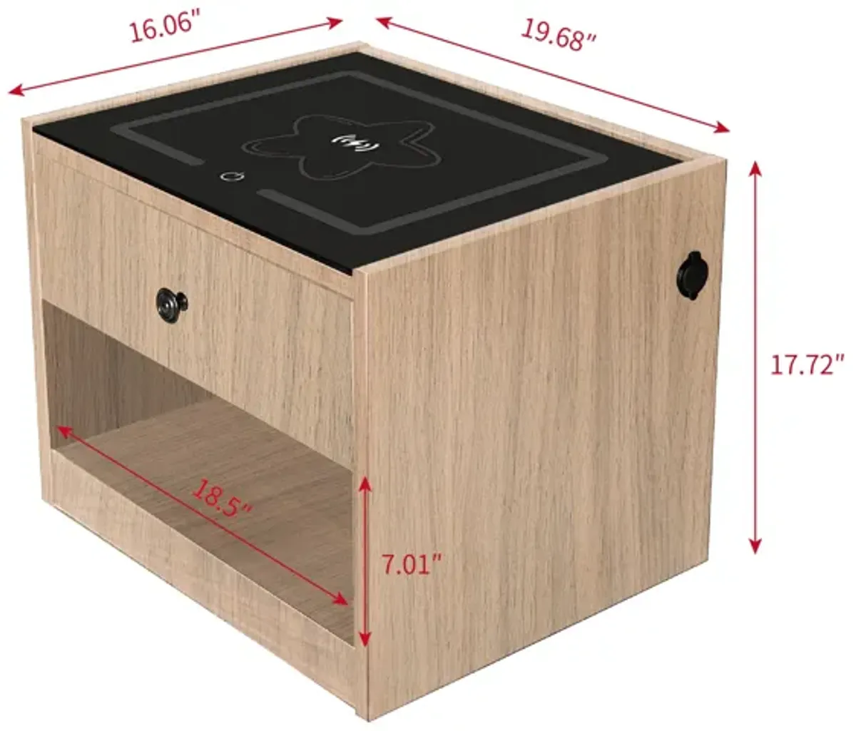 Nightstand With Wireless Charging Station