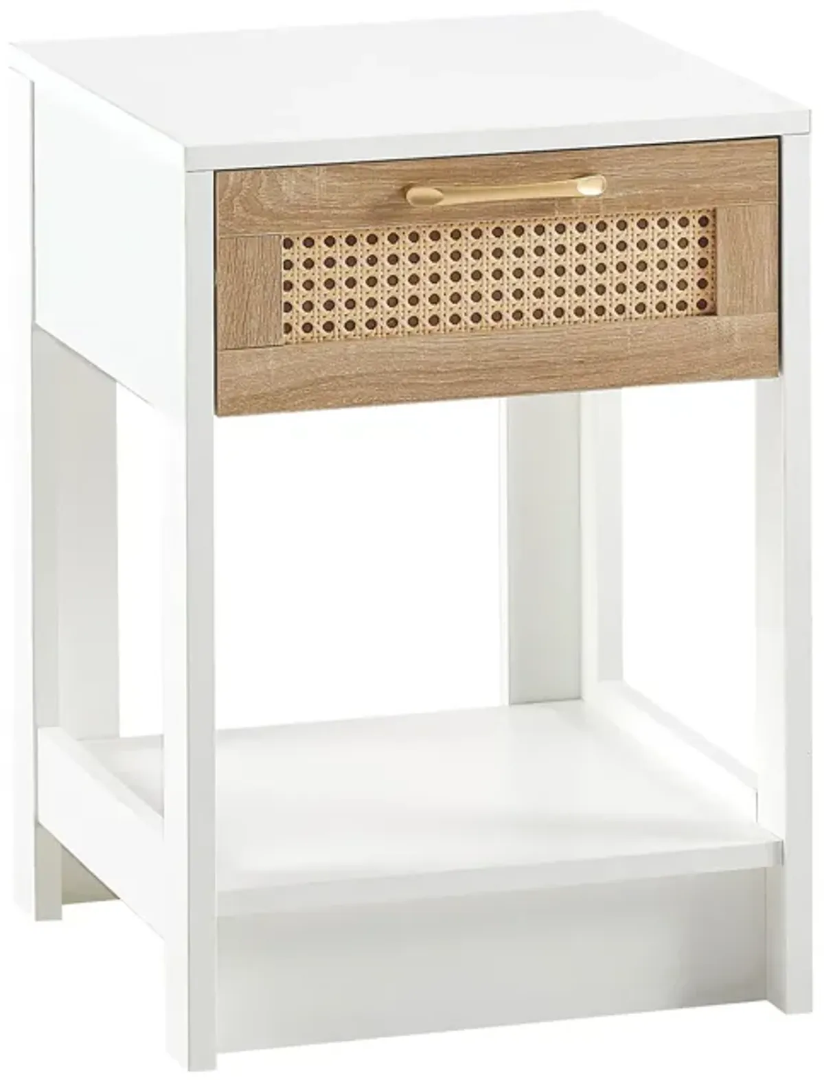 15.75" Rattan End Table With Drawer, Modern Nightstand, Side Table For Living Room, Bedroom