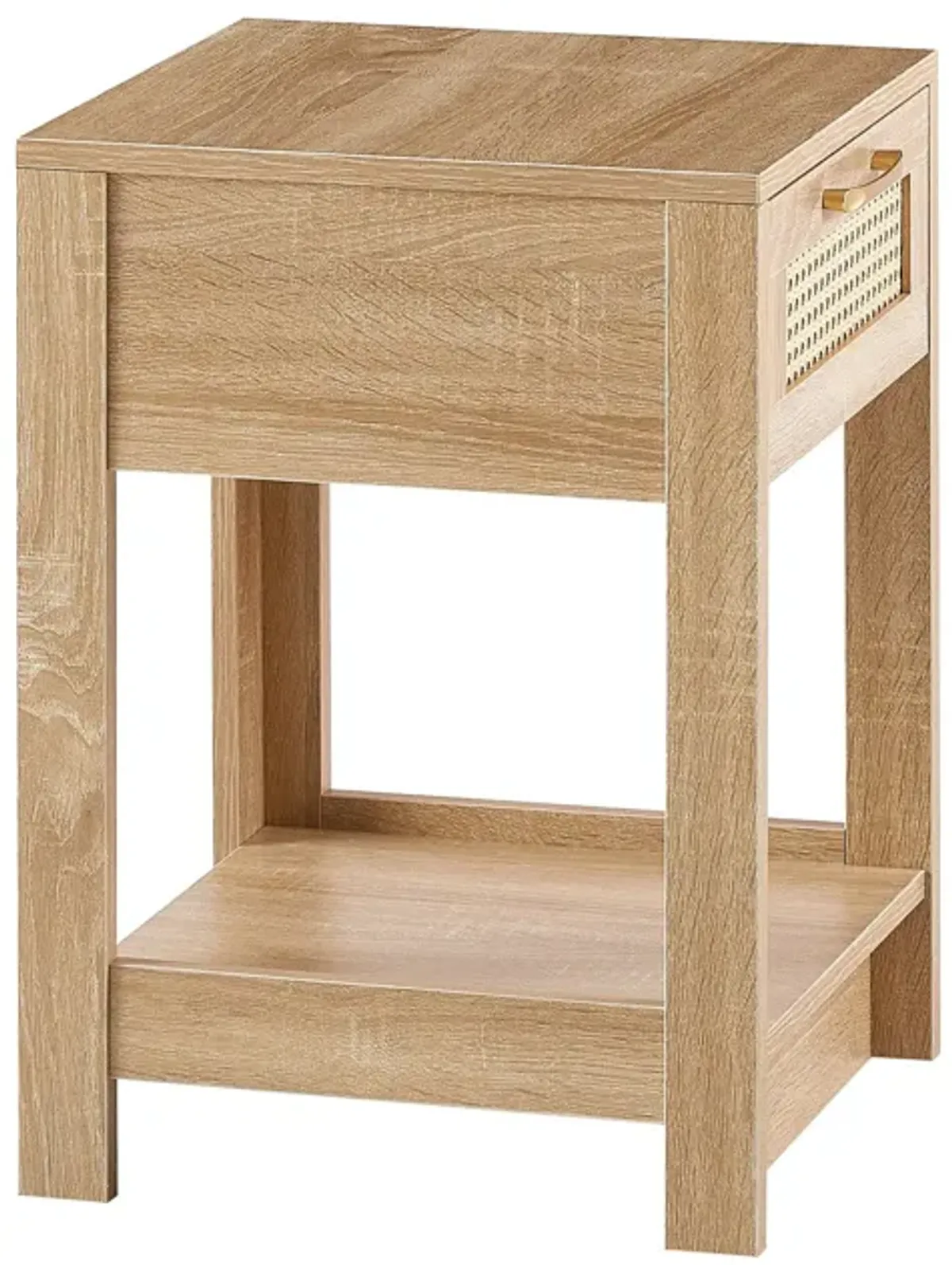 15.75" Rattan End Table With Drawer, Modern Nightstand, Side Table For Living Room, Bedroom