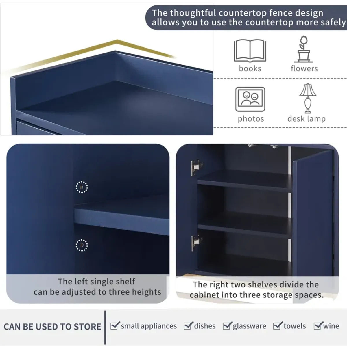 Modern Sideboard Elegant Buffet Cabinet With Large Storage Space For Dining Room, Entryway