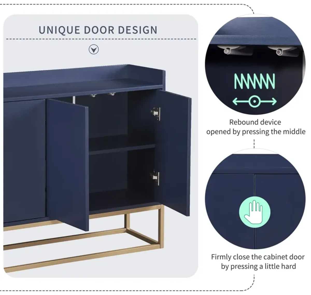 Modern Sideboard Elegant Buffet Cabinet With Large Storage Space For Dining Room, Entryway